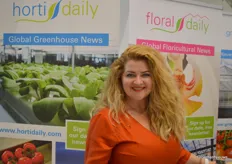 Kateryna Volianska of KG Greenhouses stopped by the HortiDaily booth for a chat.